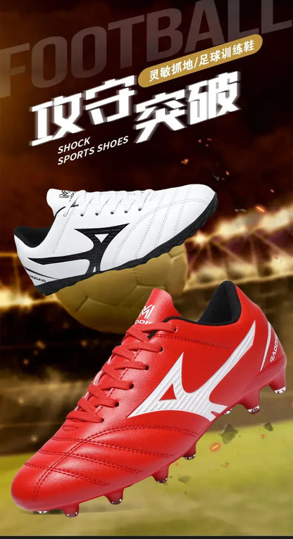 New Arrival Main Push Soccer Cleats with Long Broken Studs, Outdoor Sports Football Shoes