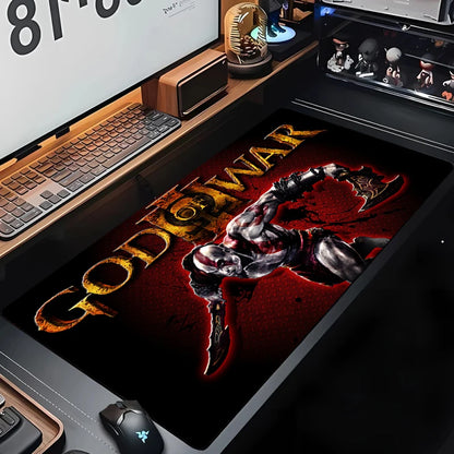 Large Mouse Pad G-God of War Pc Gamer Cabinet Keyboard Computer Game Desk Mat 900x400 Table Rug Gaming Accessories Xxl Mousepad