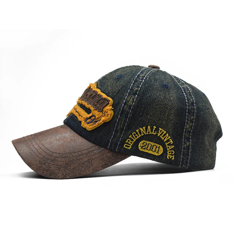 CNTANG Summer Denim Baseball Cap Men's Fashion Embroidered Letter Cotton Caps Snapback Men Outdoor Casual Hip Hop Hat Adjustable