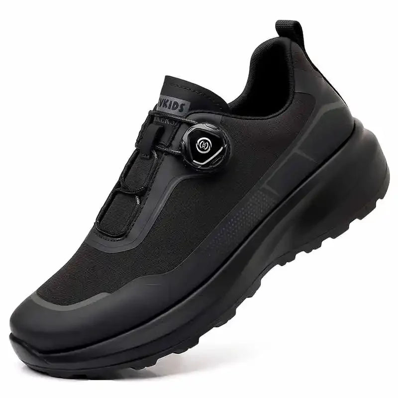 Zapatillas deportivas de running para hombre, ligeras, cómodas y versátiles, de color liso y con cierre ajustable para montañismo