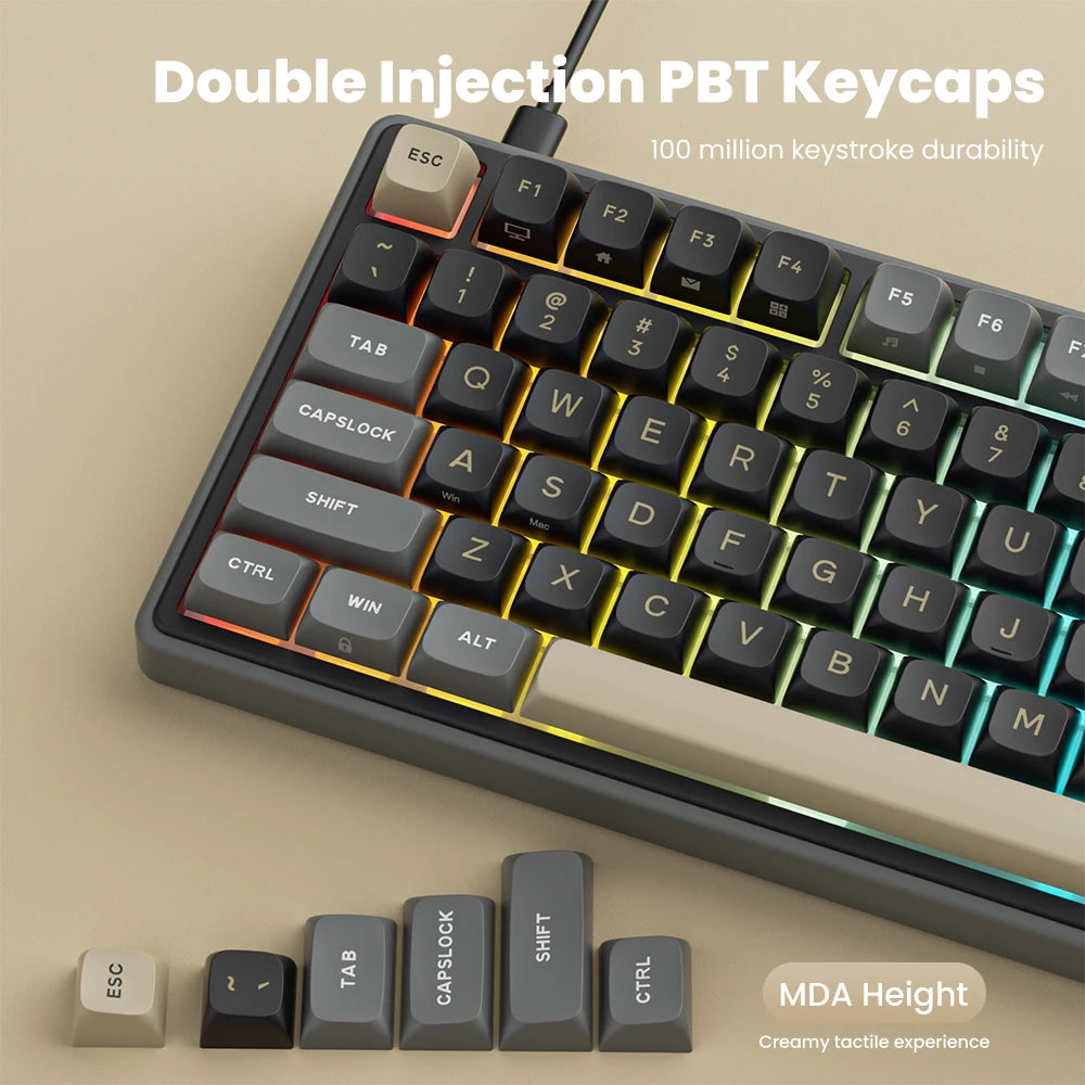 Teclado mecánico con cable RK ROYAL KLUDGE R98Pro Gasket, 98 teclas, RGB, hot-swappable, botón desmontable para gamers, keycaps PBT