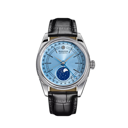 Sugess 40mm Men's Moonphase Automatic ST2108 Movement Sapphire Crystal Mechanical Wristwatch Waterproof Date 2024 New