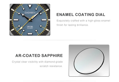 CADISEN TI-7 Autodyne Titanium steel Automatic Mechanical Canvas Wristwatch MIYOTA 8215 Luminous Sapphire Waterproof Man Watches