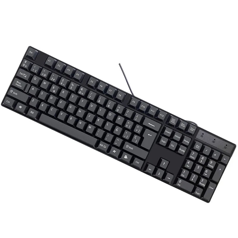 Keycap con lettere spagnole, francesi, russe e arabe per tastiera gaming USB cablata 104 tasti per computer