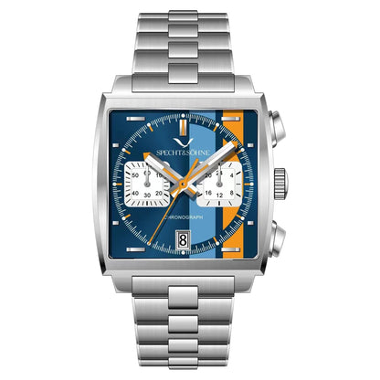 2024 Specht & Sohne New Classic Men's Quartz Watch Blue Color Stainless Steel Japan VK63 Movement Genuine Leather Montre Homme 39MM
