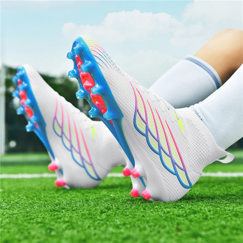 Superfly FG Football Boots Outdoor Soccer Cleats Black Shoes Soft Sport Professional Shoes Breathable Comfortable Boots Plus Size