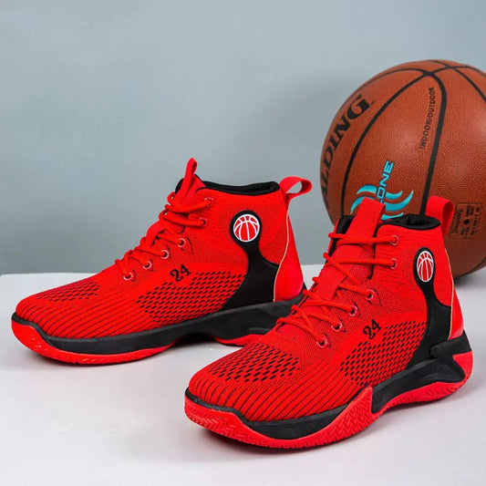 Large Size High Top Sports Shoes Men's Casual Breathable Comfortable Thick Bottom Basketball Shoes Running Shoes