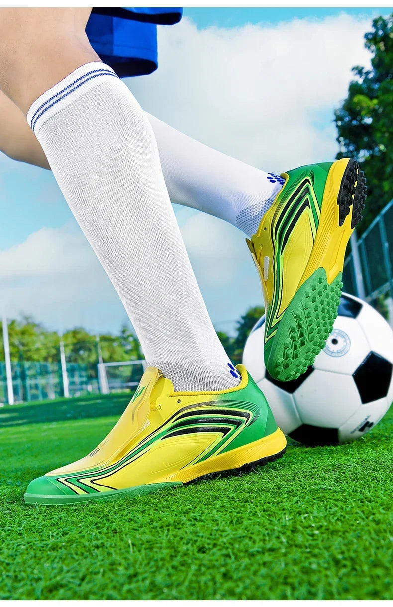 Nouvelles chaussures de football pour hommes, baskets de futsal, crampons, chaussures de football, pour terrain en herbe, montantes, pour l'extérieur, antidérapantes, pour l'intérieur, haute qualité, meilleures ventes