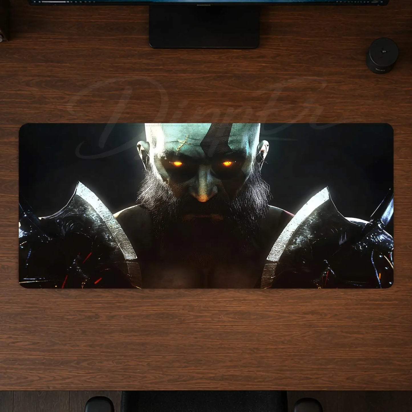 God of War Mouse Pad Gaming office Desk Mat Non-slip Large Mousepad DIY Keyboard Pad stitched edge rubber base