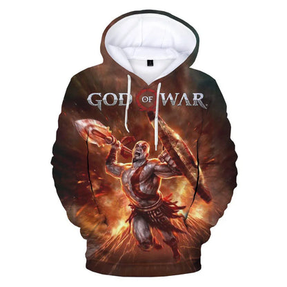 3D pop game God Of War printing Hoodies for men Kratos graphic hooded hoody kid fashion cool hip hop pullovers harajuku clothing