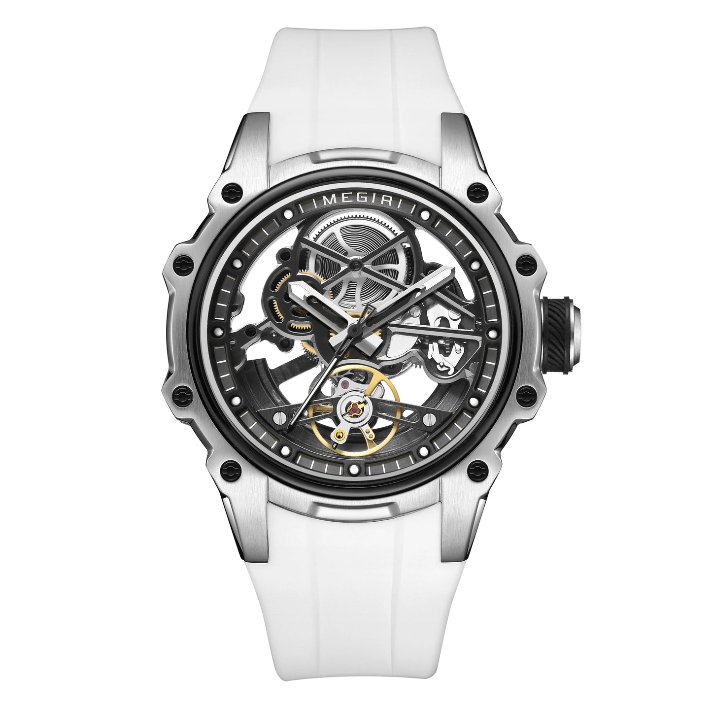 MEGIR Fashion Men's Full Automatic Watches Hollow Out Luminous Sports Mechanical Watch Waterproof Wristwatches Reloj Hombre 2243