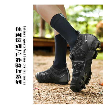 Mountain Bike Shoes Men's Cycling Shoes Quick Ratchet Buckle Compatible with SPD System Pedal for Indoor Outdoor Women MTB Shoes