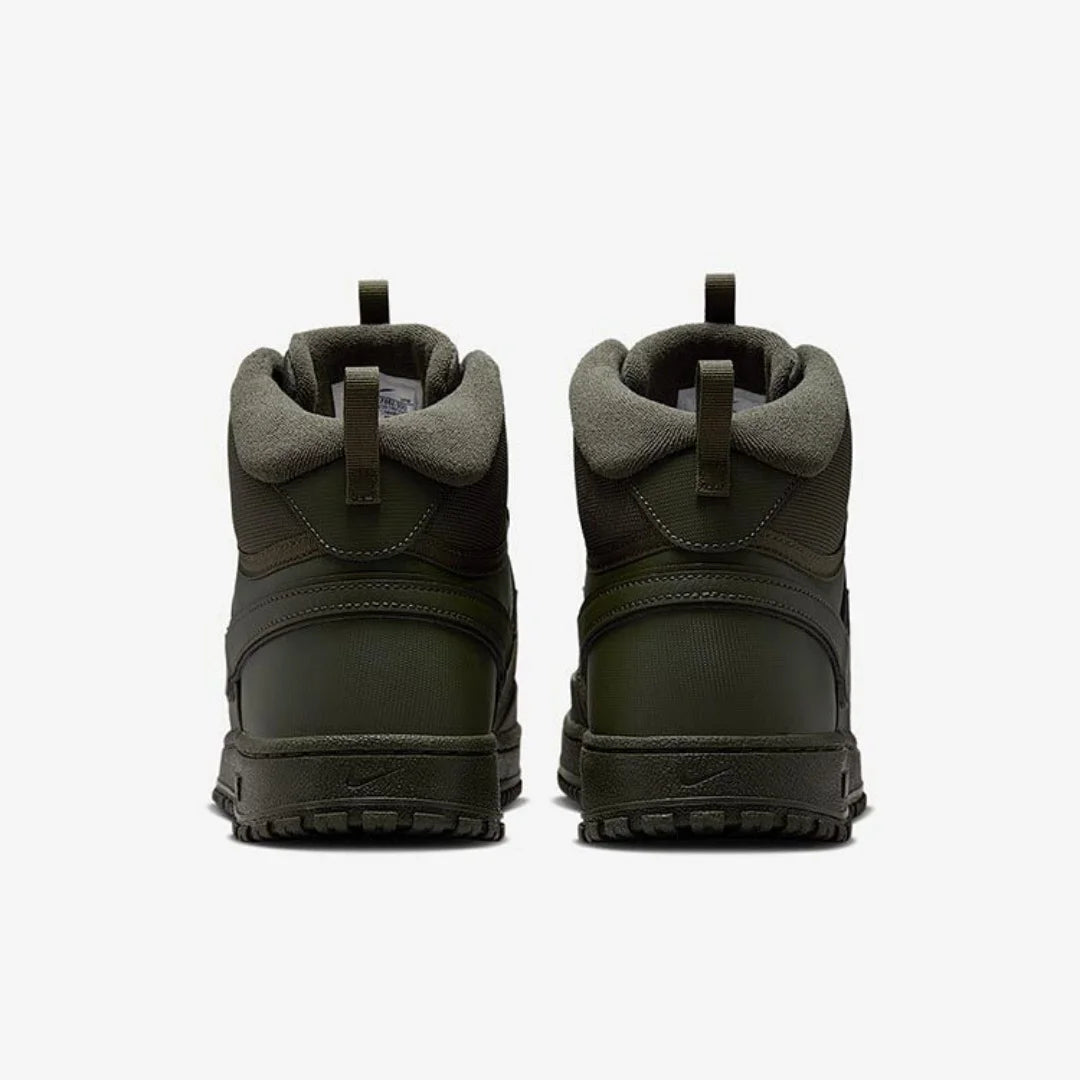 Nike Court Vision Men's Black and White Olive Green Brown Comfortable and Versatile Mid-Top Casual Sneakers DR7882-300