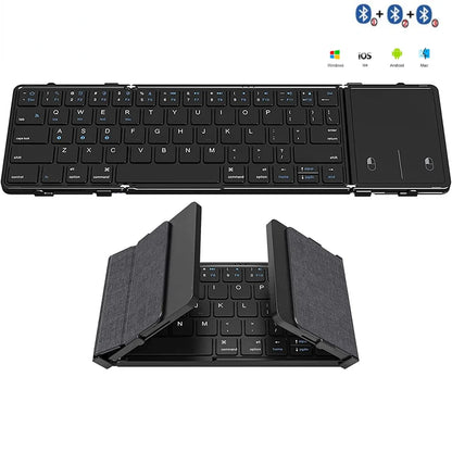 JOMAA Foldable Bluetooth Wireless Keyboard With Touchpad Portable Rechargeable 63 Keys Slim Keyboard for Windows 7/8/10/iOS