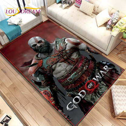 God of War Game Gamers Kratos  Area Rug,Carpet Rug for Living Room Bedroom Sofa Doormat Decoration, Kids Play Non-slip Floor Mat