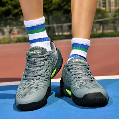 Men Women's Large Sizes Breathable Tennis Shoes Blue and Gray Gym Walking Badminton Sneakers
