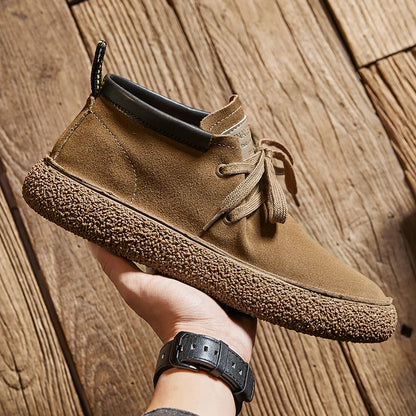 Pantofi casual din piele de căprioară pentru bărbați, de marcă de lux, din piele naturală, realizați manual, cu design antiderapant, pentru primăvară și toamnă