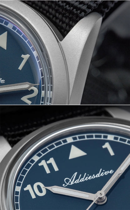 ADDIESDIVE 36mm Men's Analog Watch Bubble Mirror Glass 100m Waterproof Luminous Watch Simple men Quartz Watches with Nylon Strap