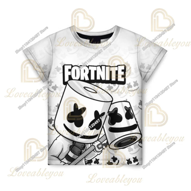 Fortnite T Shirt for Kids Banana Peely T-shirt Men's Women's Tshirt Battle Royale Game T Shirt Harajuku Summer Tops
