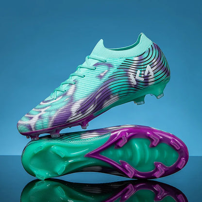 Nuevas zapatillas de fútbol para hombre, botas para césped exterior, tacos antideslizantes de alta calidad, caña alta y ligeras para niños, modelo superventas