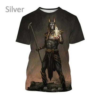 Grim Reaper Anubis T-shirts 3D-trykt oldegyptisk gud T-shirt Egyptens øje Farao Mode Harajuku kortærmet T-shirt