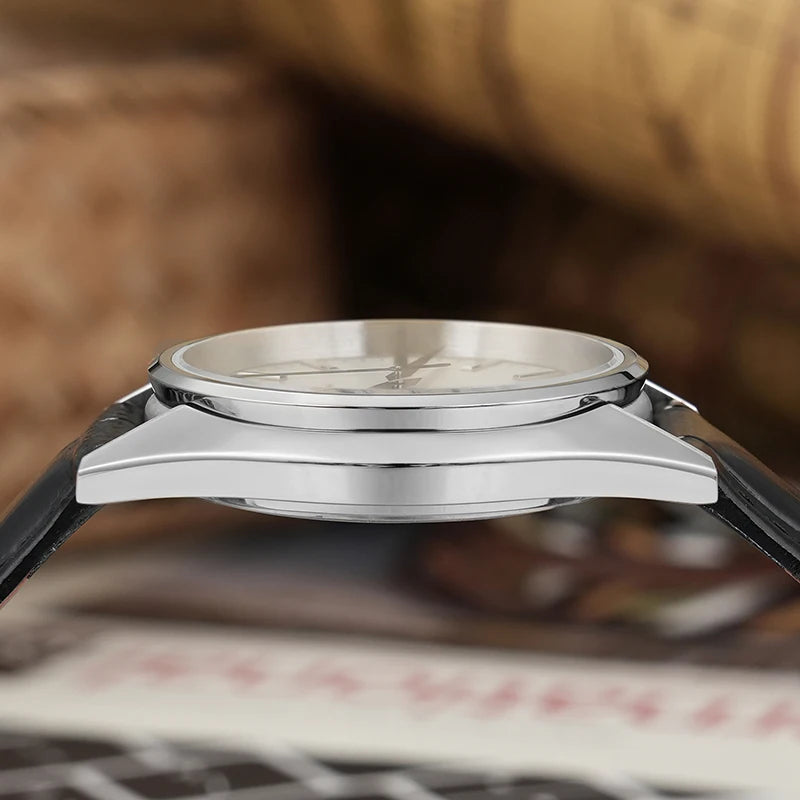 Chameri GS04 Quartz Watch VH31 Sweep Movement Business Watch Sapphire Crystal 100m Waterproof 316L Stainless Steel Vintage Watch