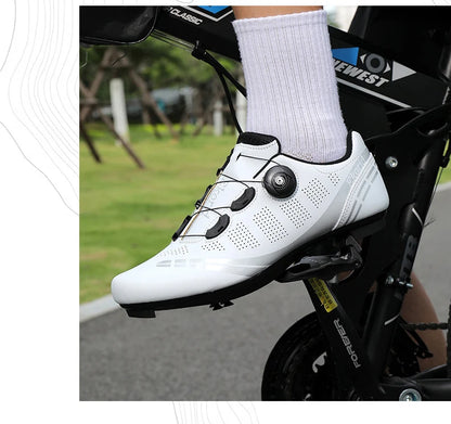 Scarpe da ciclismo da uomo e da donna per bici da strada, competizione e velocità, scarpe sportive da ciclismo autobloccanti con tacchette SPD