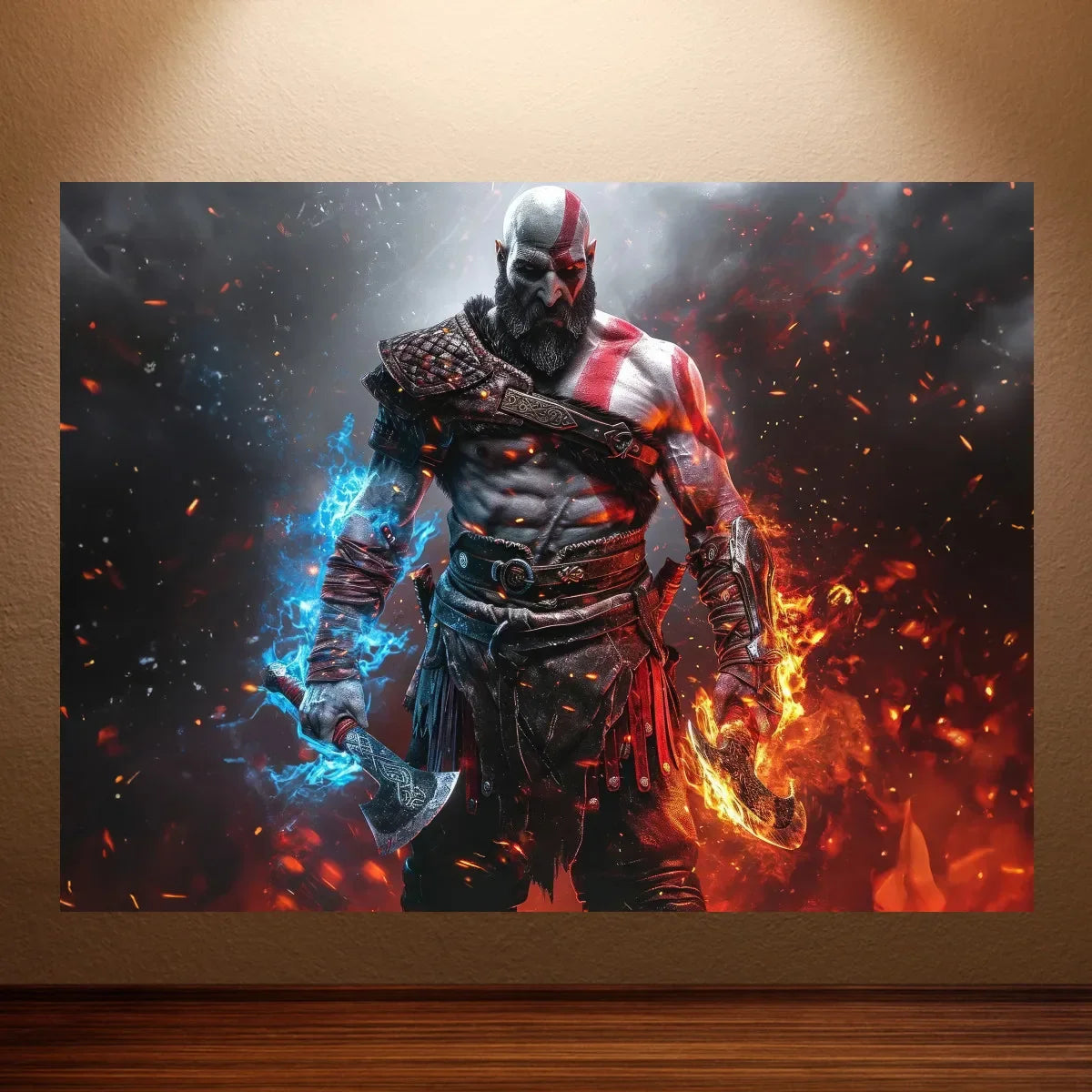 Kratos Poster God of War Game Poster Classic Video Games Poster Canvas Wall Painting Game Room Wall Decor Room Wall Ar