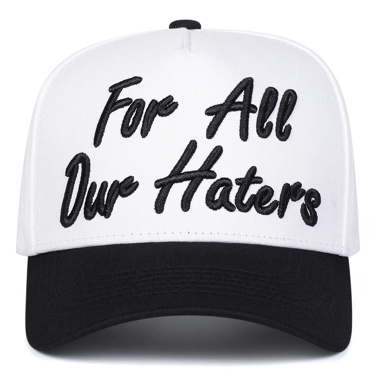 Cappellini da baseball unisex con ricamo «FOR ALL OUR HATERS» - Primavera/Autunno - Cappelli casual regolabili per attività all’aperto - Cappellino parasole - Cappellino sportivo
