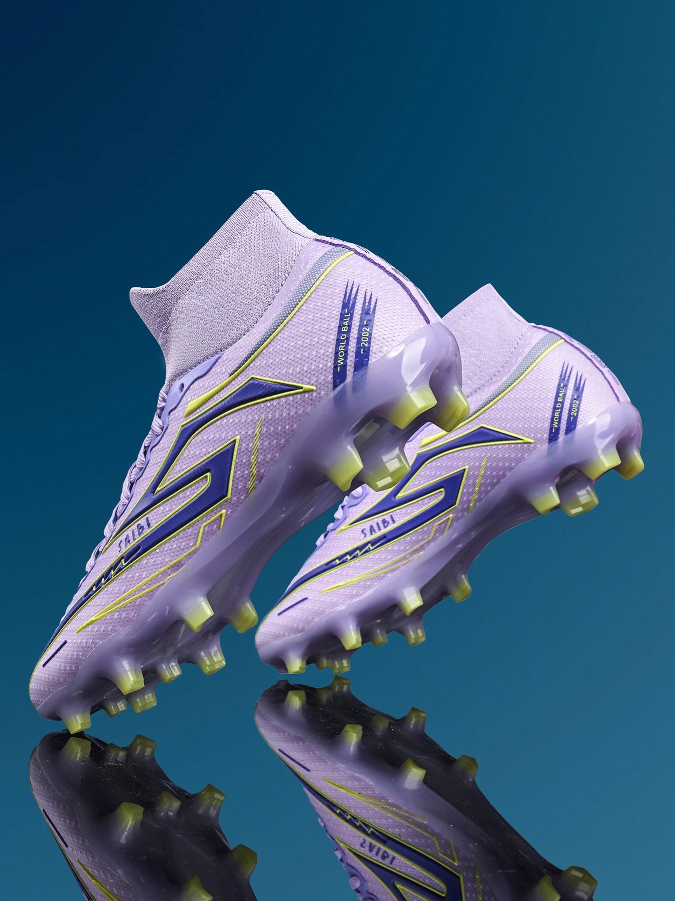AG/FG Long Studs Soccer Shoes, PU Fabric Mixed Upper, TPU Sole Wear-Resistant Anti-Slip, Men Women Kids Youth Outdoor Sports