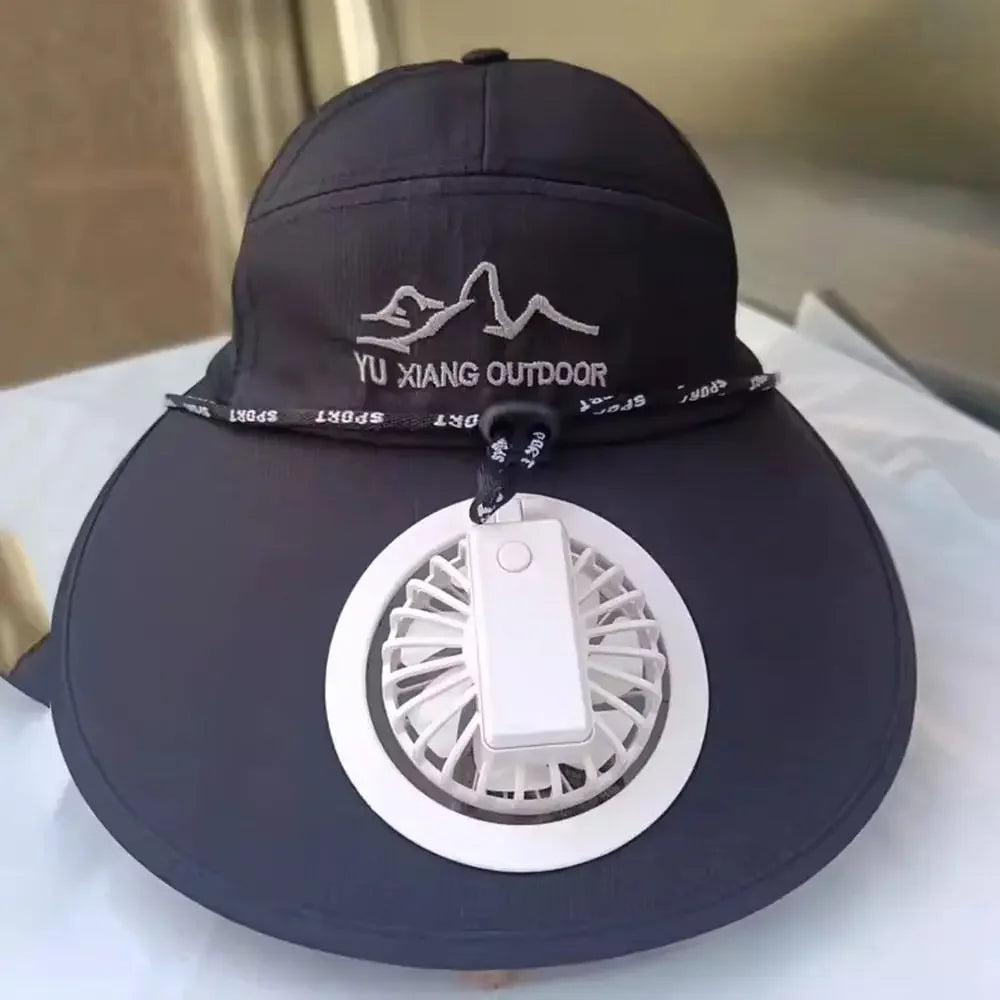 Kappe mit Ventilator – Sommer-USB-Lade-Kühlventilator – Baseballkappe – Outdoor – Golf – Sonnenschutz – 2 Geschwindigkeitsstufen – verstellbare Schirmkappe – Wanderkappe mit Ventilator