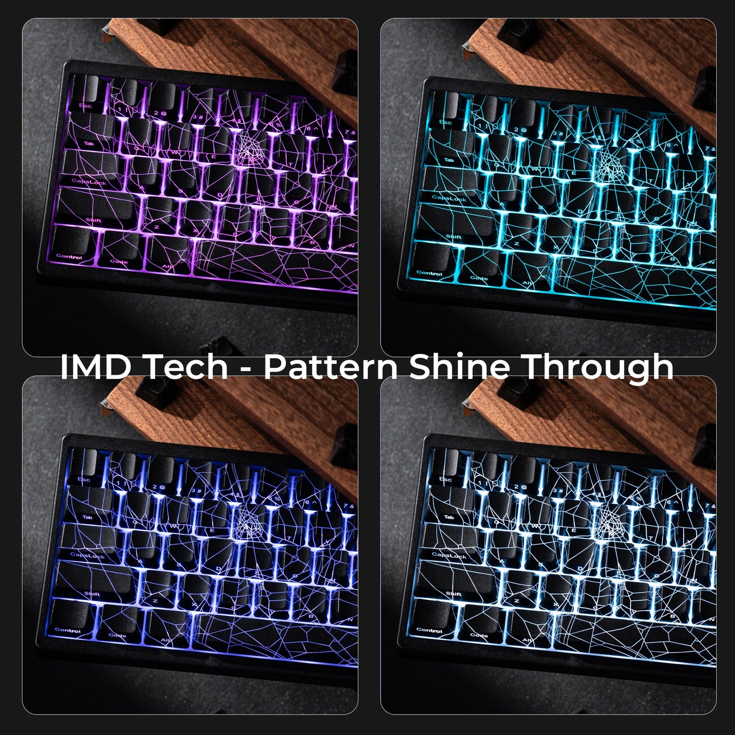 XVX Spider Web Keyboard M67 JadeStone With IMD-Tech Keycaps Tri-Mode Connection Custom RGB Backlight Keyboard 60%