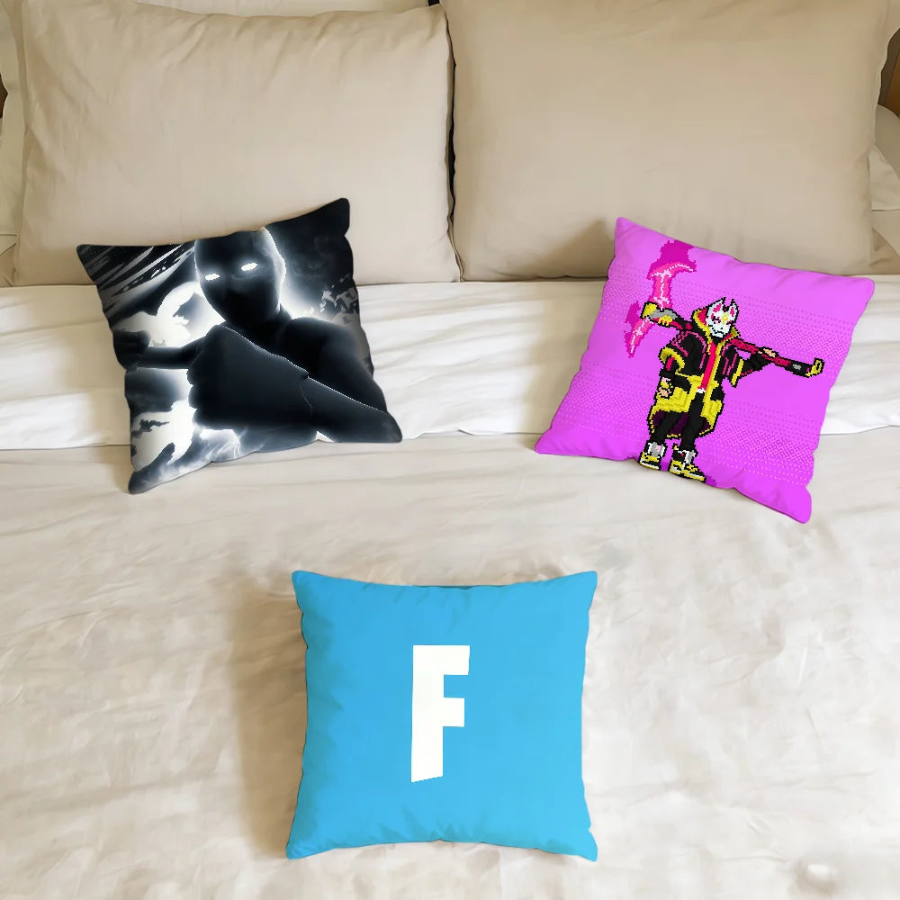 F-FORTNITE-ES Capa de almofada gaming para casa e escritório, presente de aniversário, macia e suave para a pele
