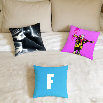 F-FORTNITE-ES Capa de almofada gaming para casa e escritório, presente de aniversário, macia e suave para a pele