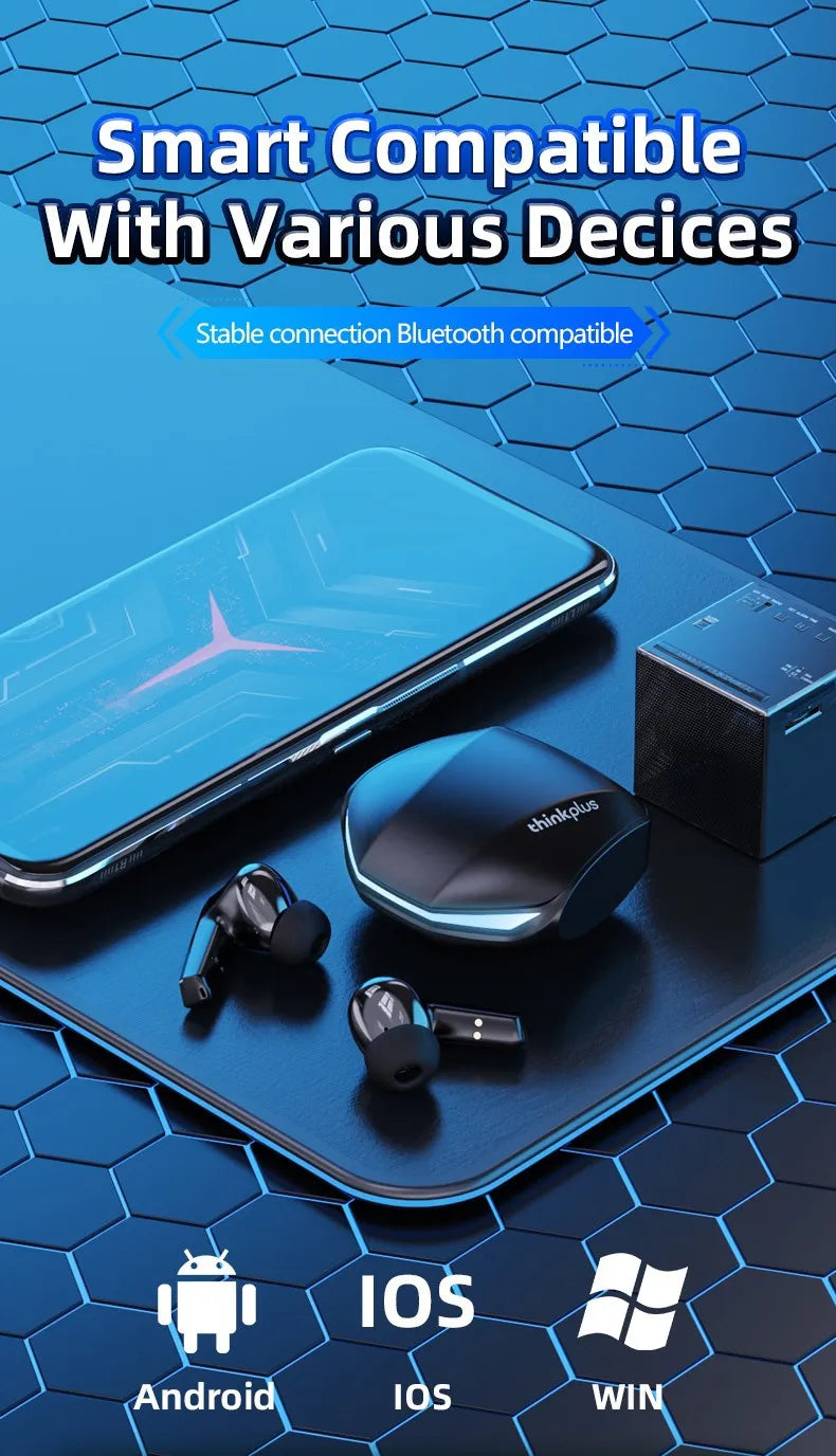 Lenovo GM2 Pro TWS kabellose Bluetooth 5.3-Ohrhörer – HD-Kopfhörer mit Touch-Steuerung und Mikrofon, wasserdichte Sport-Kopfhörer