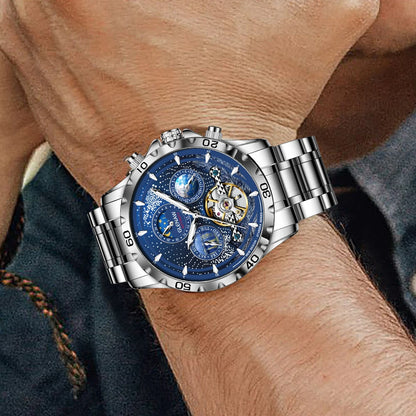 Relógio Masculino GLENAW Design, Marca de Topo, Luxo, Moda e Negócios, Automático, Impermeável, Relógio Mecânico para Homem