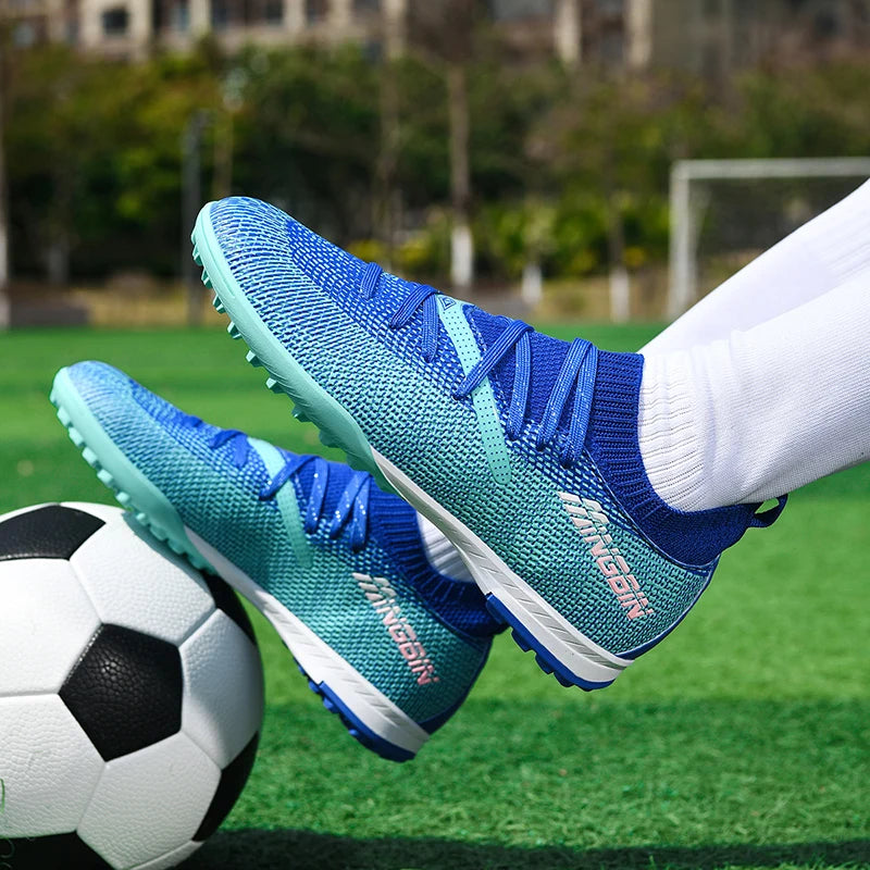 Botas de fútbol de césped profesionales para hombre, botines de fútbol con malla transpirable, zapatillas de fútbol juveniles antideslizantes, sneakers masculinas Society Chuteira