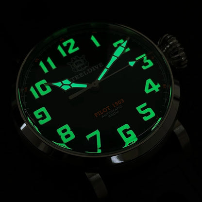 STEELDIVE SD1903 Big 46.5mm Steel Case C3 Luminous 200M Waterproof Sapphire Glass with AR Coating NH35 Mechanical Men Watches