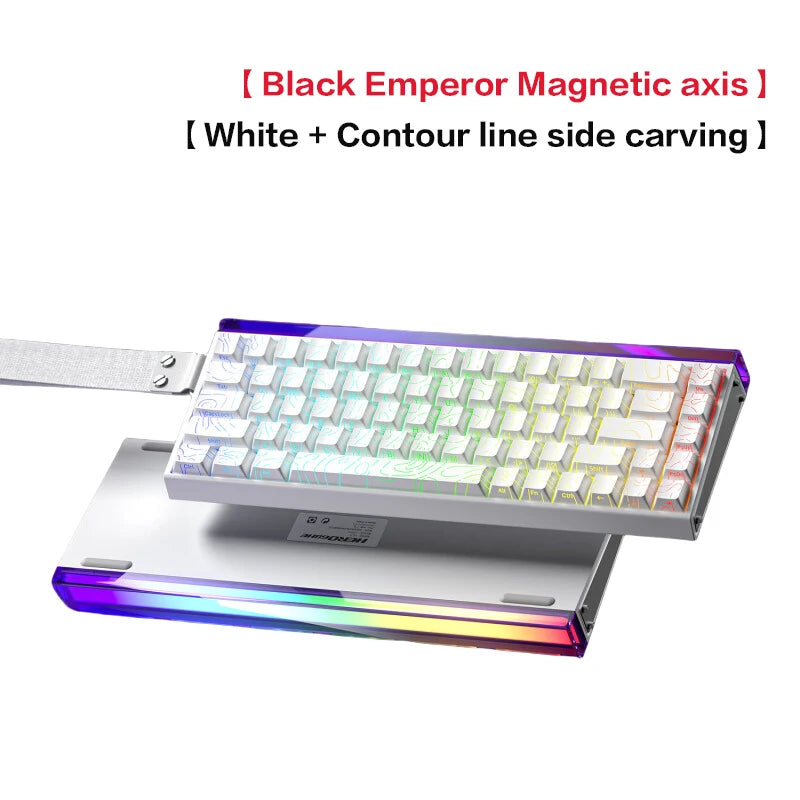 Teclado mecánico gaming AULA HERO 68 HE con eje magnético RT, cable, iluminación RGB, tasa de sondeo 8K y grabado lateral