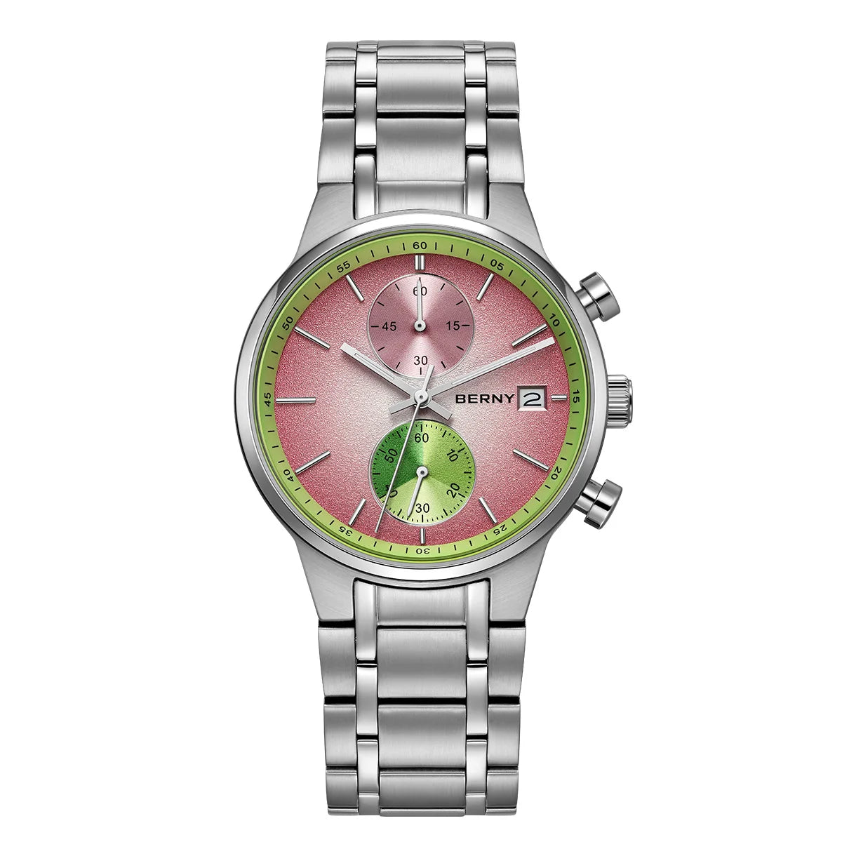BERNY Watches for Men Fashion Casual Multi-function Chronograph Quartz Men's Watch Luminous Date Colorful Sports Wristwatch