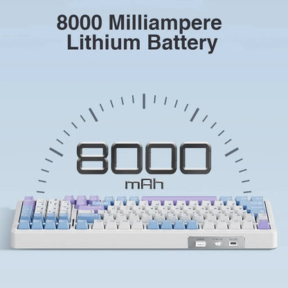Teclado mecánico gaming Aula F99 de 99 teclas, tres modos: 2.4g inalámbrico, Bluetooth y cableado, hot swap, PBT, gasket y RGB para juegos y escritura