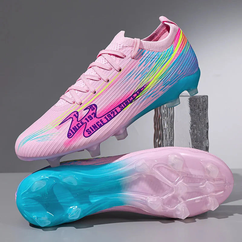 Chaussures de football pour adolescents, adultes, hommes et femmes, crampons universels TF FG tout terrain, chaussures de football avec clous de sol
