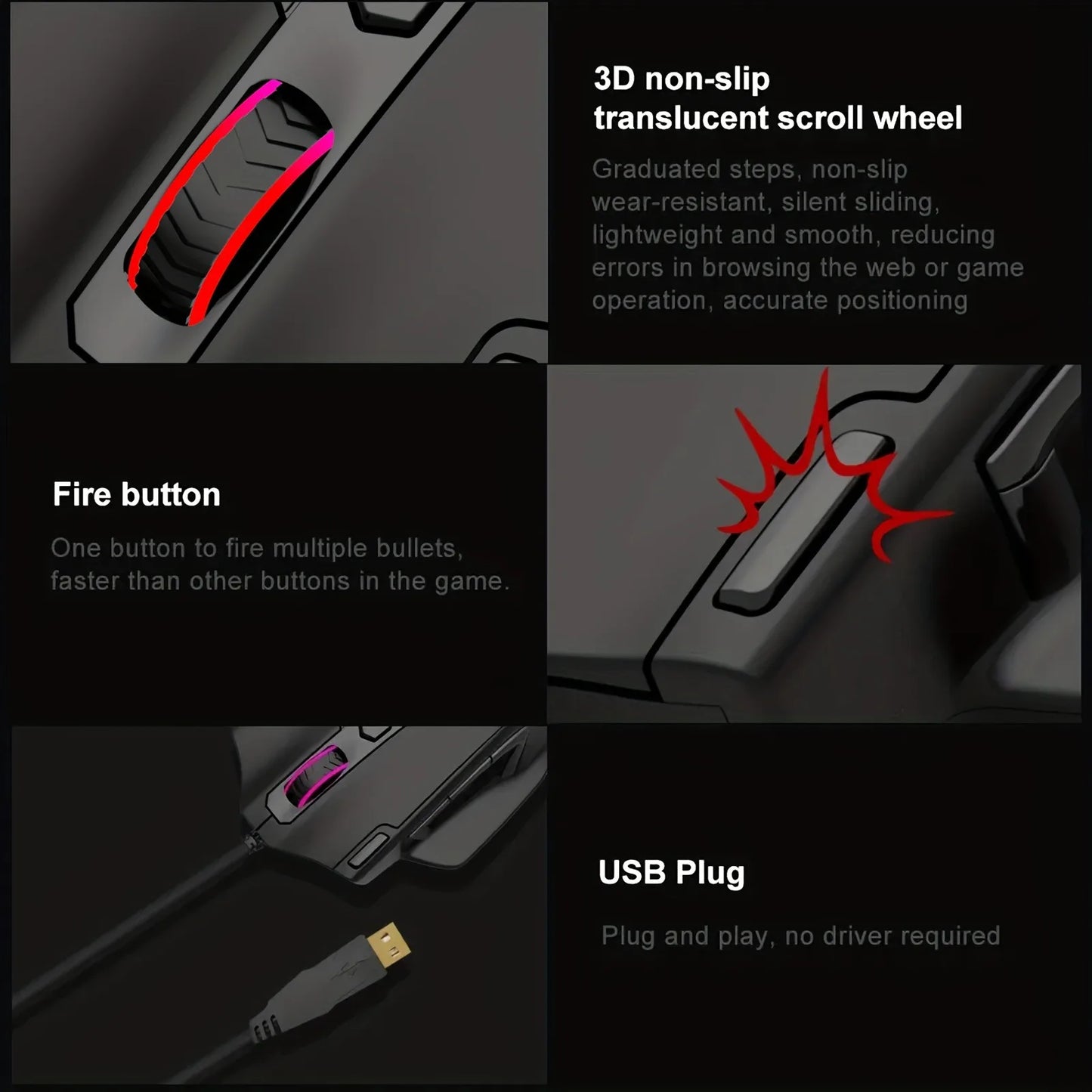 Ratón con cable E-YOOSO X-41PRO, ratón gaming grande con retroiluminación RGB, 11 botones laterales programables, compatible con ordenador, PC, portátil y Mac