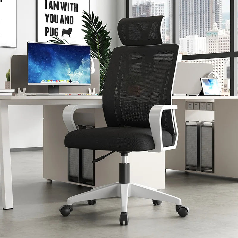 Sedia ergonomica da home office con schienale regolabile in altezza, girevole, supporto lombare, poggiatesta, sedia gaming
