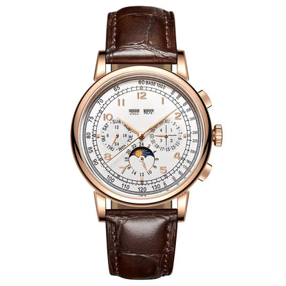 Custom Logo Diy Automatic Mechanical Watches For Man Business Multification Date Day Month Year 316L Mechanical Men's Watches