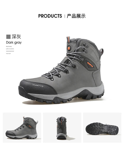 HUMTTO Hiking Shoes Men's Waterproof Hunting Boots Tactical Desert Combat Ankle Trekking Boots Male Women Warm Leather Sneakers