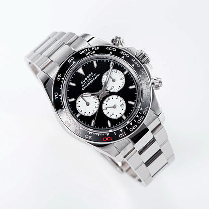 Sugess Panda Chronograph Movement Automatic Mechanical Chronograph Wristwatch Waterproof Diving Men Watches Ceramic Bezel Tona