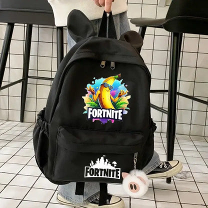 New Fortnite Cartoon Backpack Boy Girl Casual Schoolbag Large Capacity Student Bag Rabbit Ears Travel Backpack Stationary Gift
