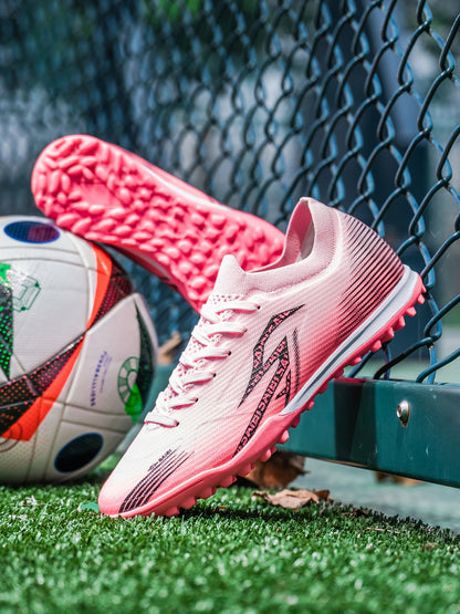Chaussures de football TF pour adultes, semelle en caoutchouc résistante à l'usure pour terrain synthétique, chaussures de football légères en PU pour hommes, pour matchs sur gazon extérieur