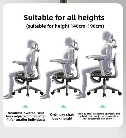 Ergonomic Office Computer Chair with Lumbar Support, Reclining Gaming Chair, Breathable Mesh Desk Chair, Adjustable Swivel Executive Chair for Long Sitting
